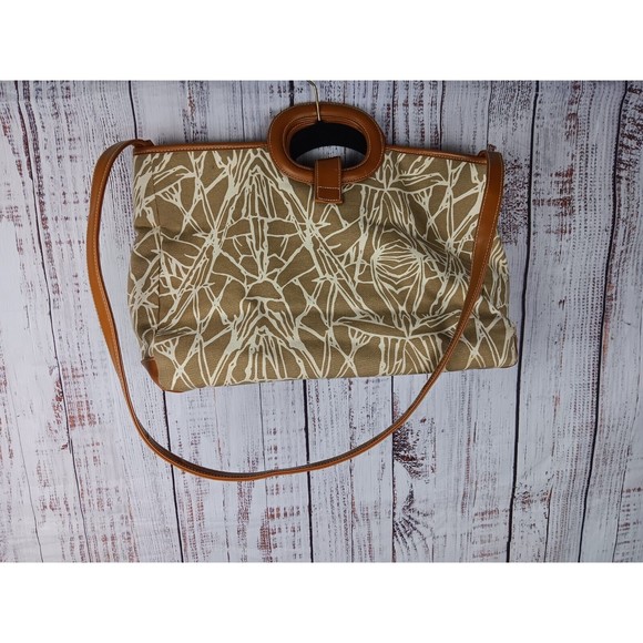 Liz Clairiborne Tote Bag BORA BORA Large Fabric & Faux Leather Hand  Purse - Picture 2 of 9